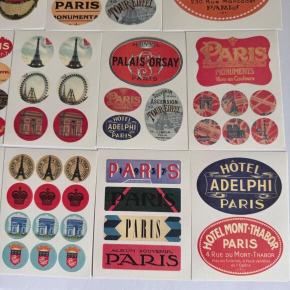 Vintage Paris Hotel Postcard & Sticker Collection in Metal Tin Vintage Style 42 - Picture 4 of 11